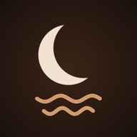 Brown Noise app icon: a crescent moon over two waves